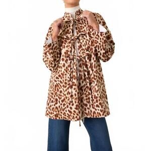 NEW PROSPERINA sheridan bow coat in untamed